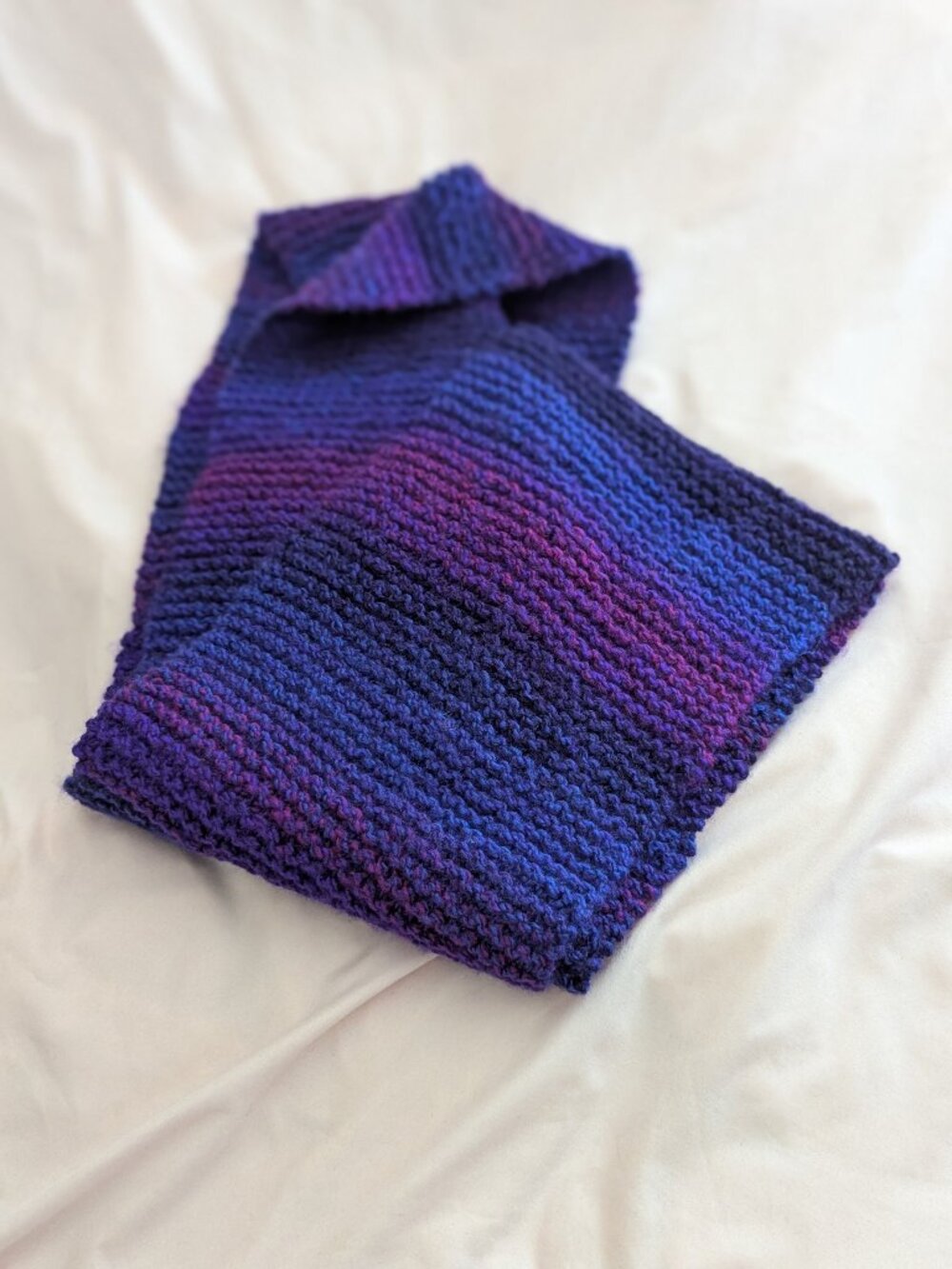 Purple Blue Knit Infinity Scarf - Picture 1 of 5
